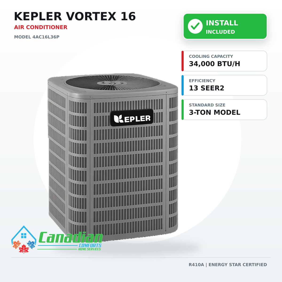 Kepler Vortex 16 Top Discharge Air Conditioner