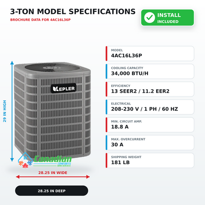 Kepler Vortex 16 Top Discharge Air Conditioner